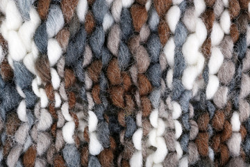 Knitted fabric background close up