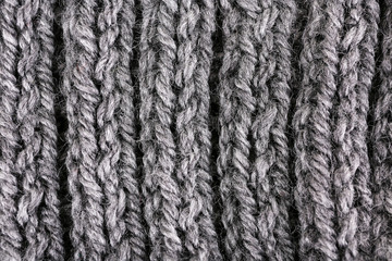 Knitted fabric background close up