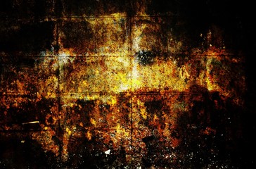 old grunge wall texture with vignette