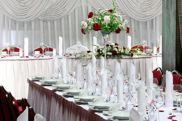 Table set for event party or wedding reception
