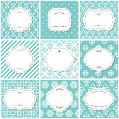 Elegant frame set with on seamless patterns.