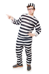 Funny prison inmate in concept