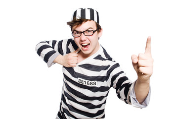 Funny prison inmate in concept