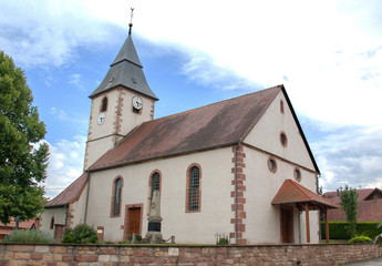 Fototapeta na wymiar Eglise protestante de Cleebourg en Alsace, Bas Rhin