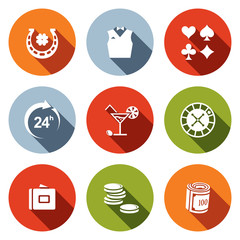Casino and luck icon set
