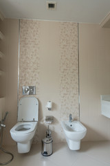 Fototapeta na wymiar Toilet room in the modern interior