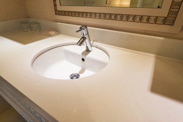 Modern sink in the bathroom