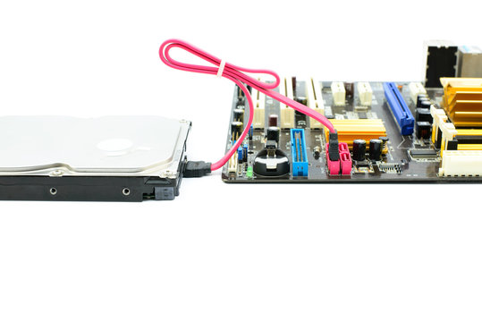 Harddisk and sata connection on the motherboard