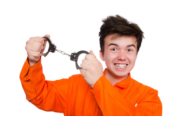 Funny prison inmate in concept