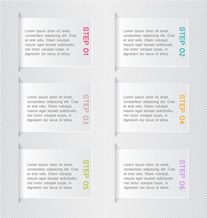 Modern infographics white square design template with shadow