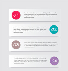 Modern infographics white square design template with shadow