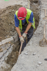 Use pickaxe to dig trench 3