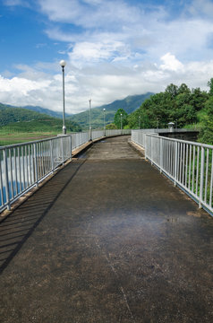 Pathway on the dam in Thailand