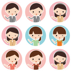 働く女性　主婦　アイコン