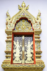 Church window in temple Thailand