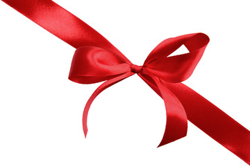 Red satin gift bow