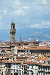 Fototapeta na wymiar Panorama di Firenze con Palazzo della Signoria