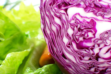 Obraz premium sliced ​​cabbage closeup