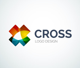 Cross logo design made of color pieces