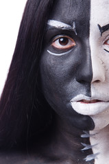 Satan halloween concept with scary woman