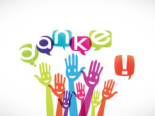 groupe mains souriantes : danke
