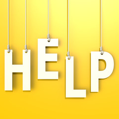 Help word in yellow background