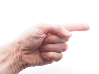 hand on a white background