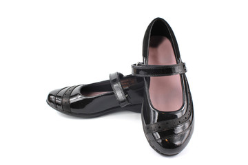 Shiny black school shoes