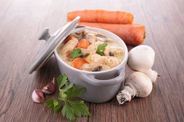 meat and vegetable, blanquette