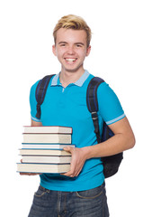 Young student isolated on the white background