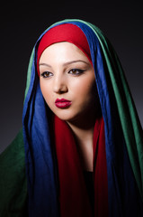 Portrait of the young woman with headscarf