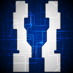 Blue abstract technology background with blank space design.