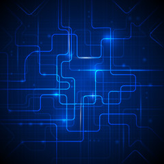 Abstract hi-tech blue background. Vector illustration.