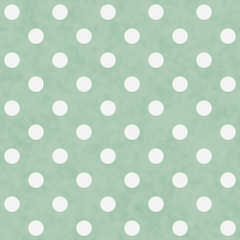 Green and White Large Polka Dots Pattern Repeat Background