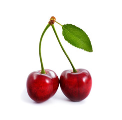 Cherry isolated on hite background.