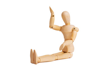 Wooden mannequin isolated on white