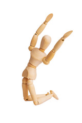 Wooden mannequin isolated on white