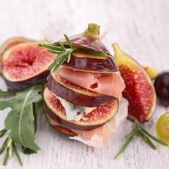 appetizer, fig,cheese and bacon