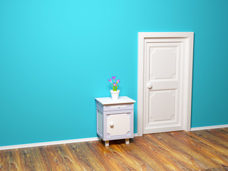 nightstand with flower