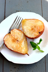 Baked pears and apples