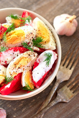 Tomatoes and eggs salad