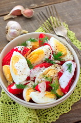 Tomatoes and eggs salad