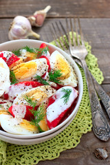Tomatoes and eggs salad