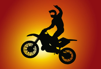 Obraz na płótnie Canvas Motocross Silhouette