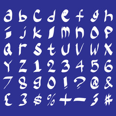 hand drawn letters. alphabet vector illustration