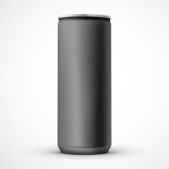 blank black aluminum can template
