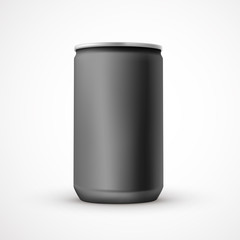 blank black aluminum can template