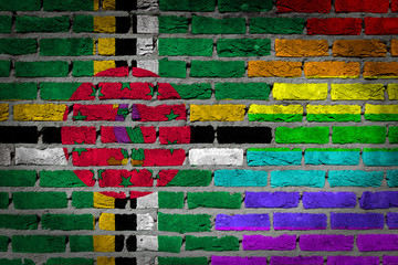 Dark brick wall - LGBT rights - Dominica