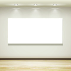 blank billboard hanging on the wall