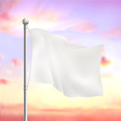 blank white flying flag